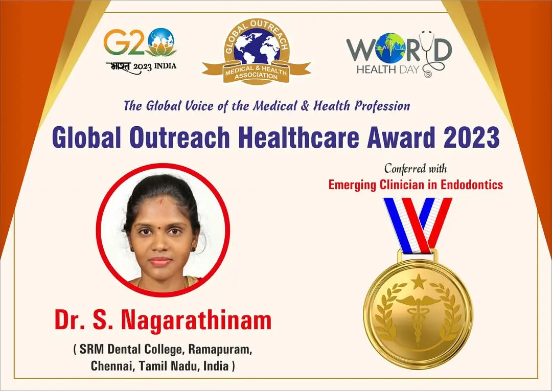Dental certification awarded to Dr. S. Nagarathinam, MDS — Smile Story Dental Clinic, Madurai